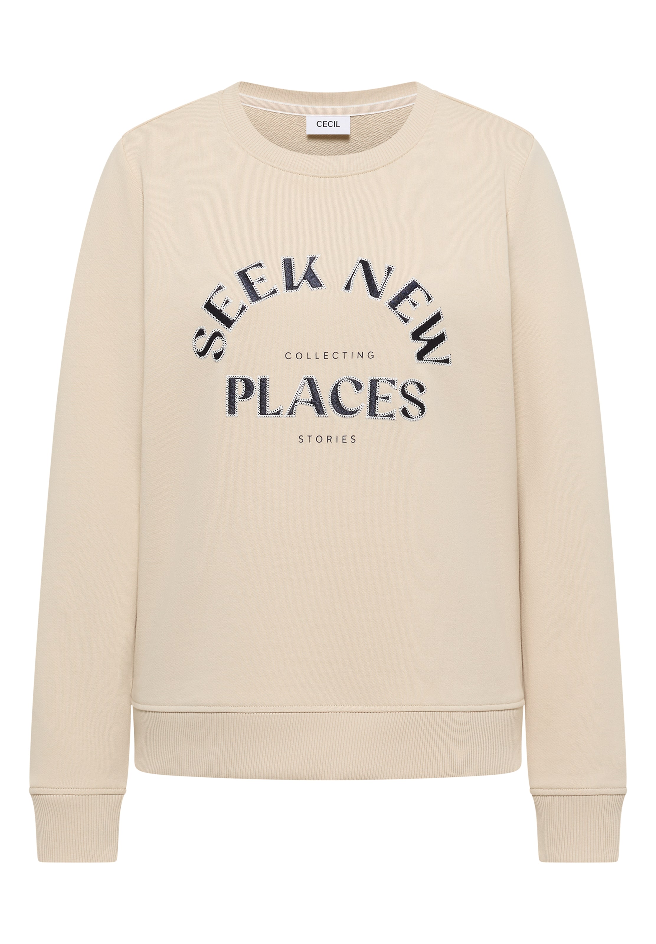 CECIL Sweatshirt in Beige: front