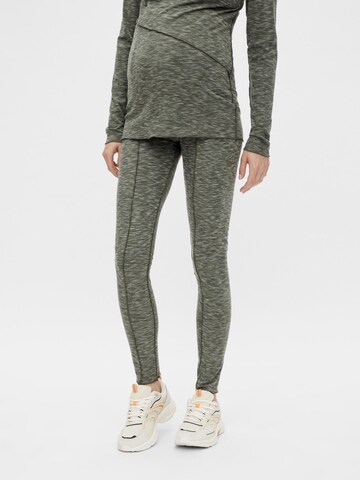 Skinny Leggings 'REEVE' MAMALICIOUS en vert : devant