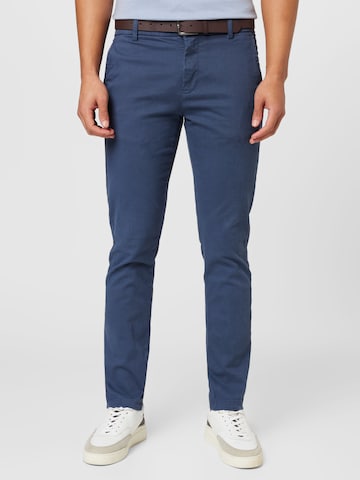 Lindbergh Slim fit Chino Pants 'Superflex' in Blue: front