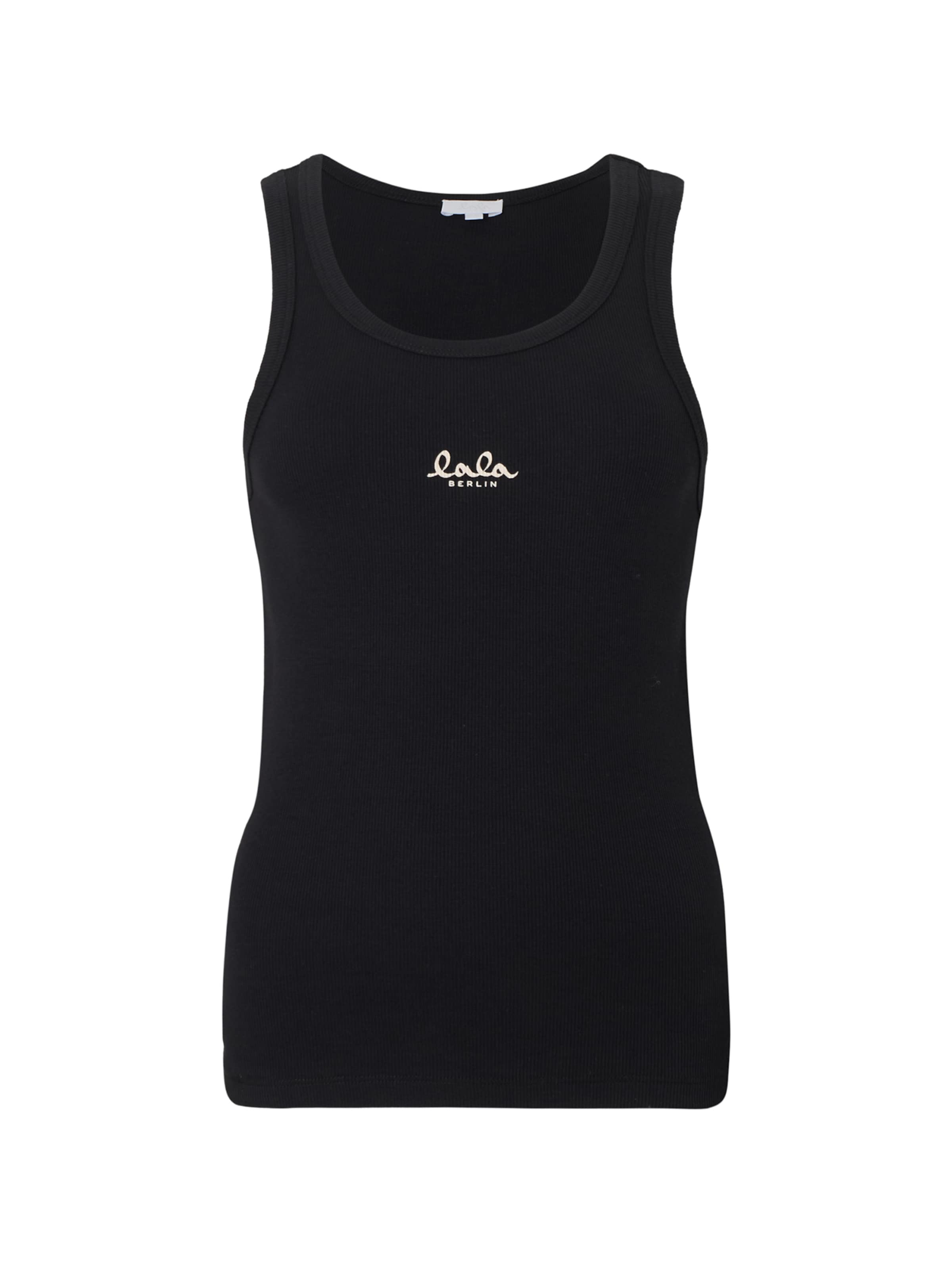 Lala Berlin Top 'Teo' in Zwart: voorkant