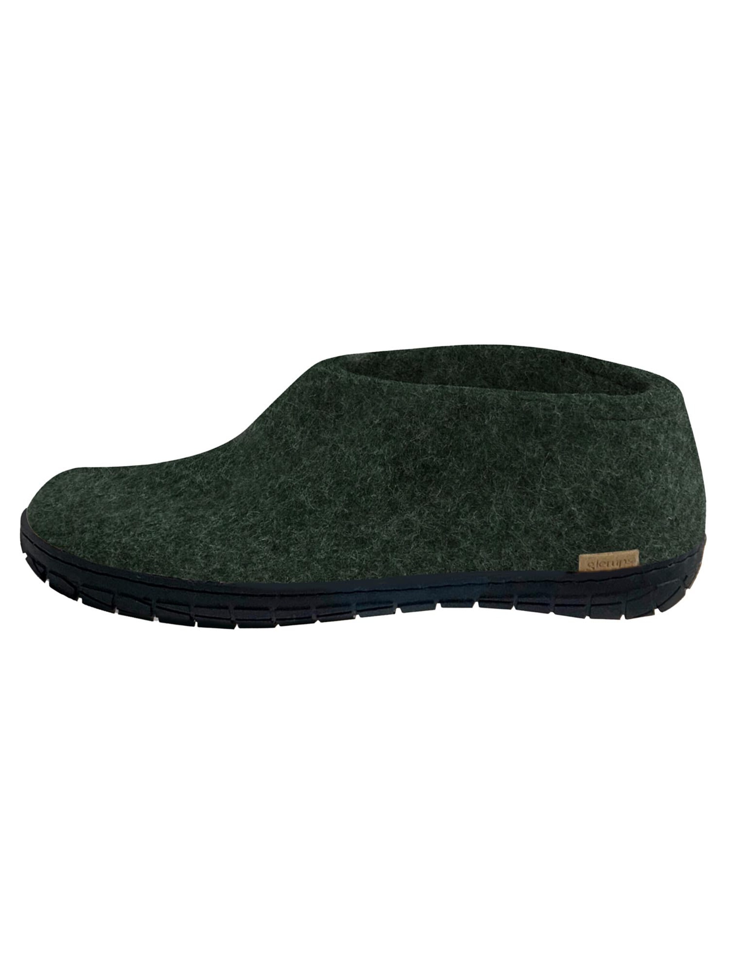 Glerups Slipper 'Kautschuksohle Schwarz' in Green