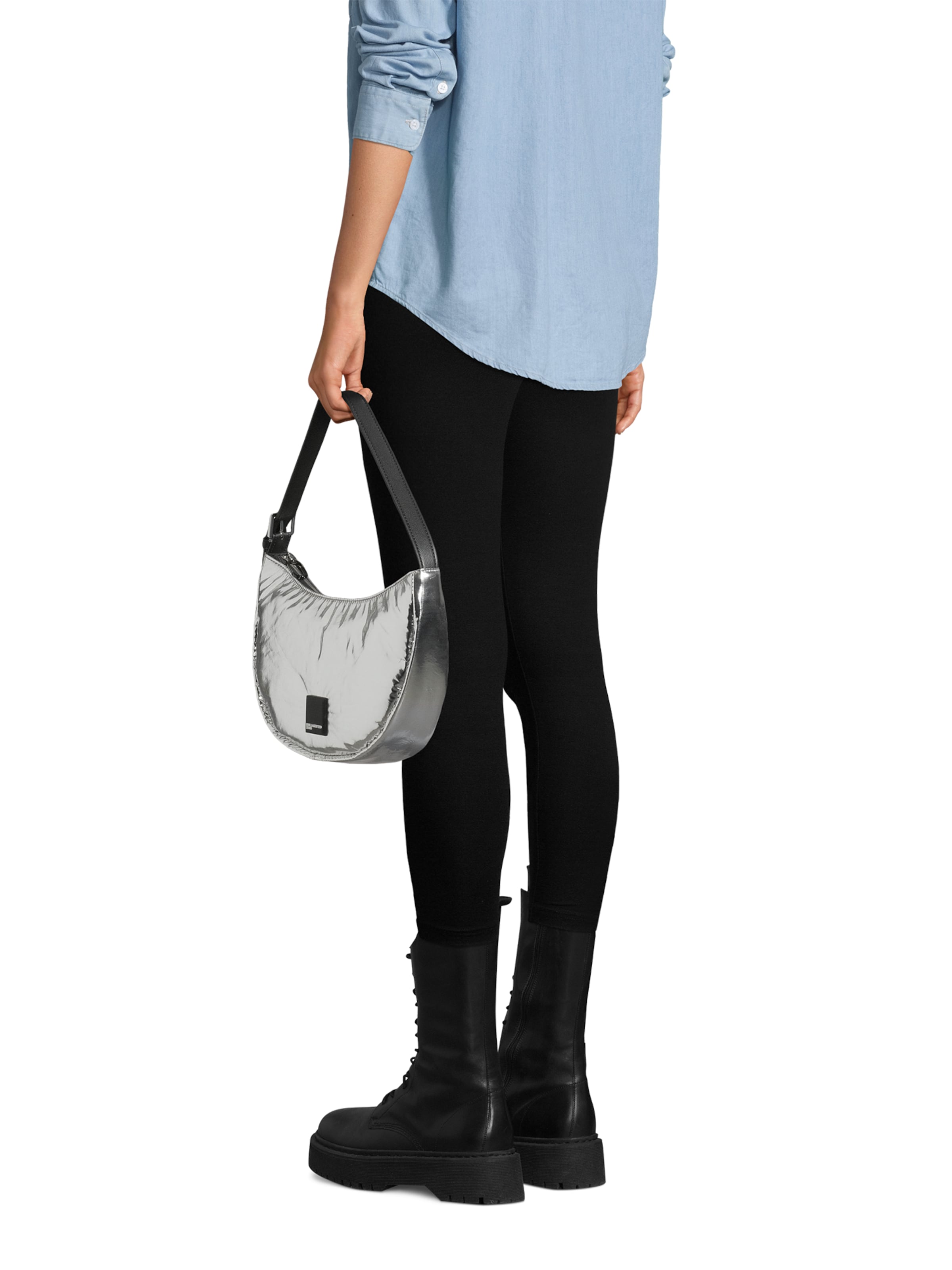 KARL LAGERFELD JEANS Taška přes rameno – stříbrná