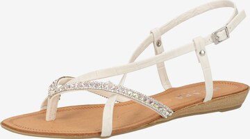 SCAPA T-Bar Sandals in White: front