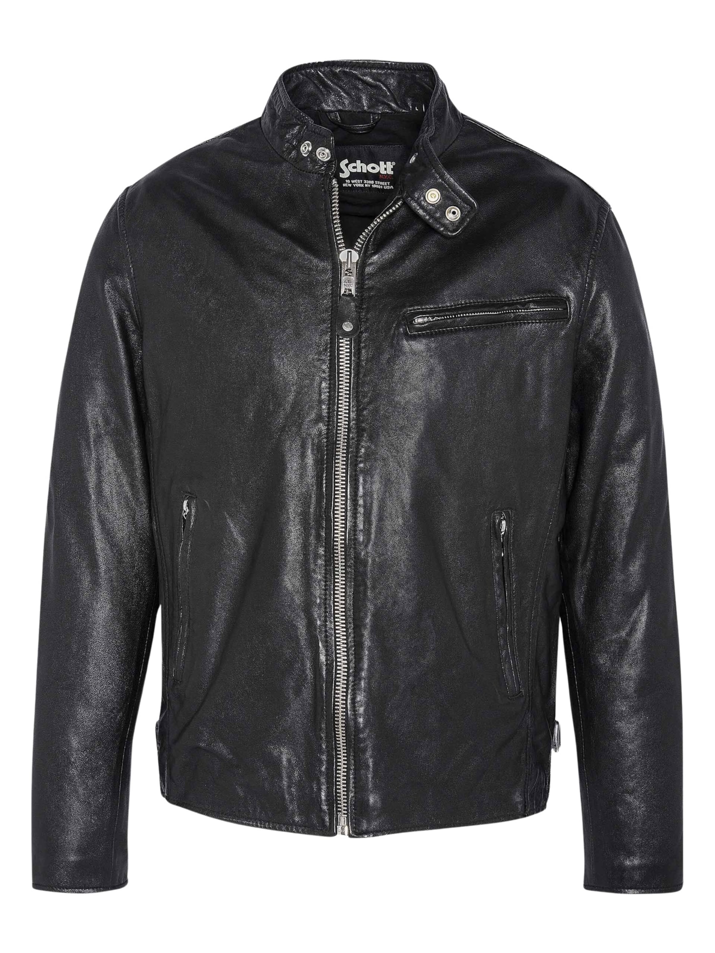 Giacca di mezza stagione di Schott NYC in nero: frontale