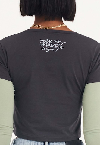 Ed Hardy T-Shirt 'Hellcat' in Grau