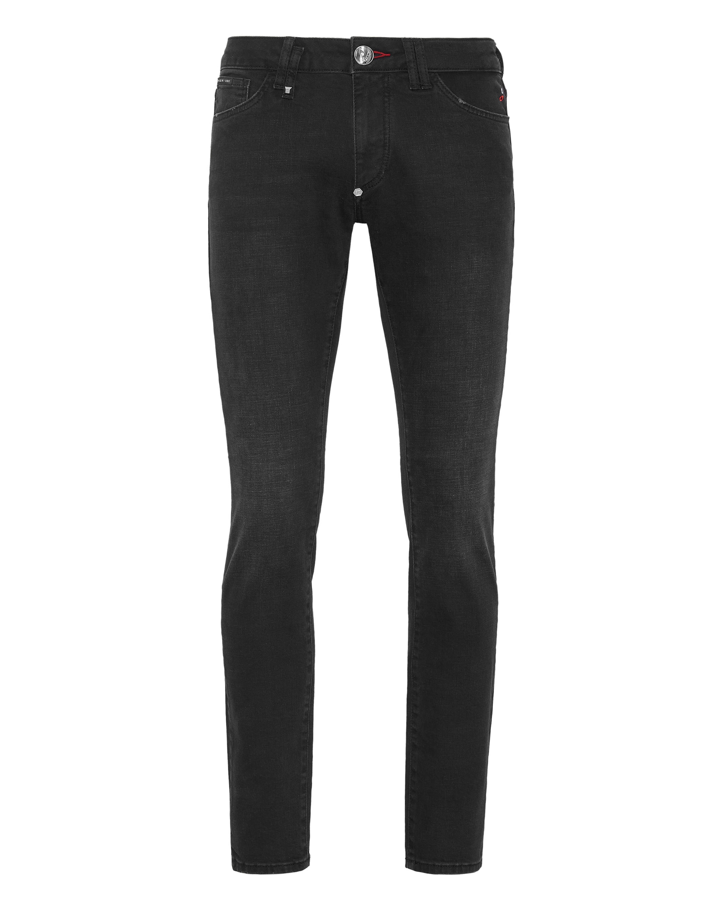 Philipp Plein - Slimfit Vaquero en negro: frente
