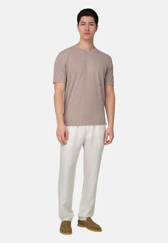 Boggi Milano Regular Bandplooibroek 'City' in Wit