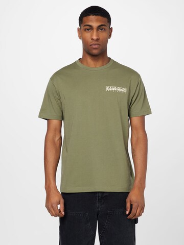 NAPAPIJRI T-shirt 'Bolivar' i grön: framsida
