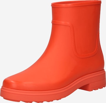 Bottes en caoutchouc Calvin Klein en orange : devant