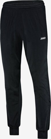 JAKO Tapered Workout Pants in Black: front