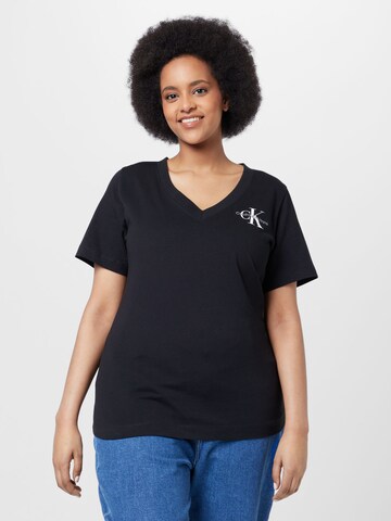 Calvin Klein Jeans Curve Shirt in Zwart: voorkant