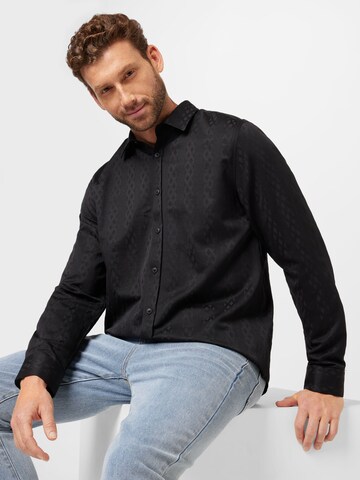 TOPMAN Regular fit Button Up Shirt in Black