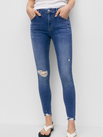 Skinny Jeans de la Pull&Bear pe albastru