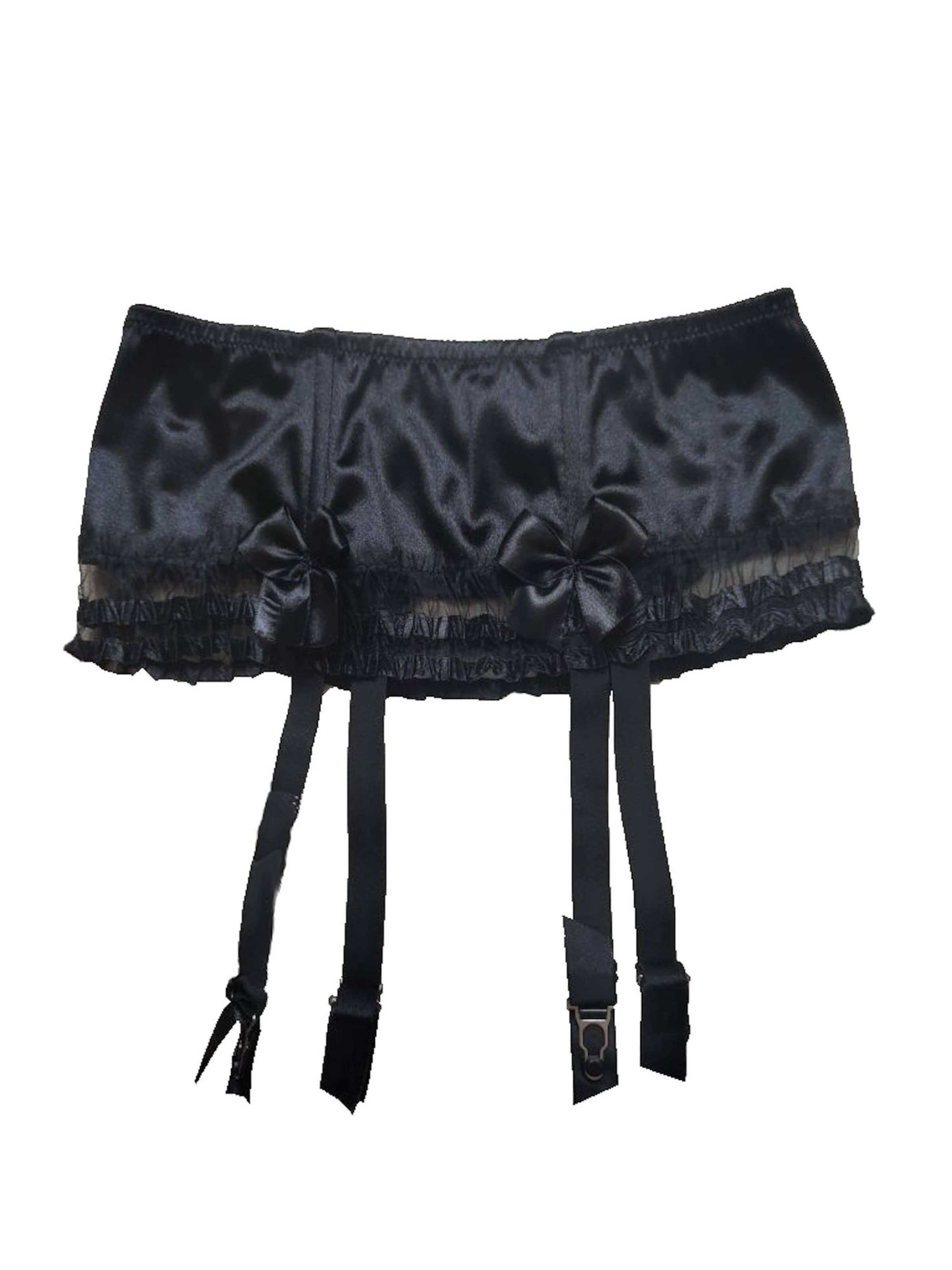 7Heaven Strumpfhalter 'Layra'‌‌‌‌‌‌‌‌‌ in Schwarz: Vorderseite