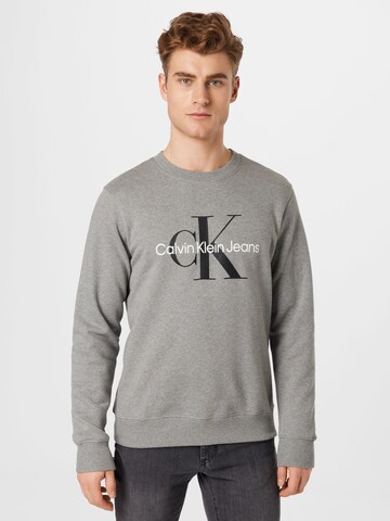 Calvin Klein Jeans Sweatshirt in Grijs: voorkant