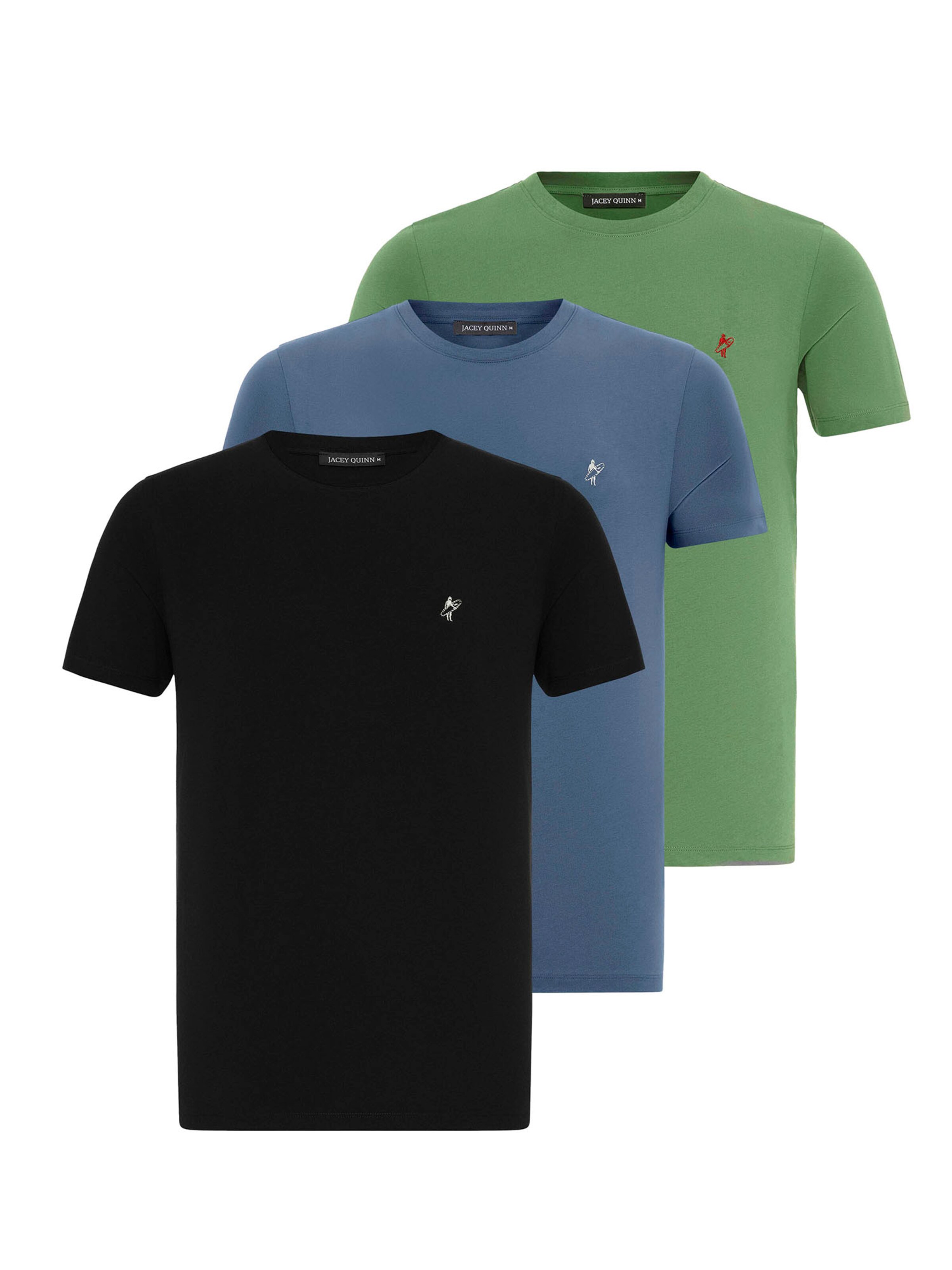 melns Jacey Quinn T-Krekls: no priekšpuses