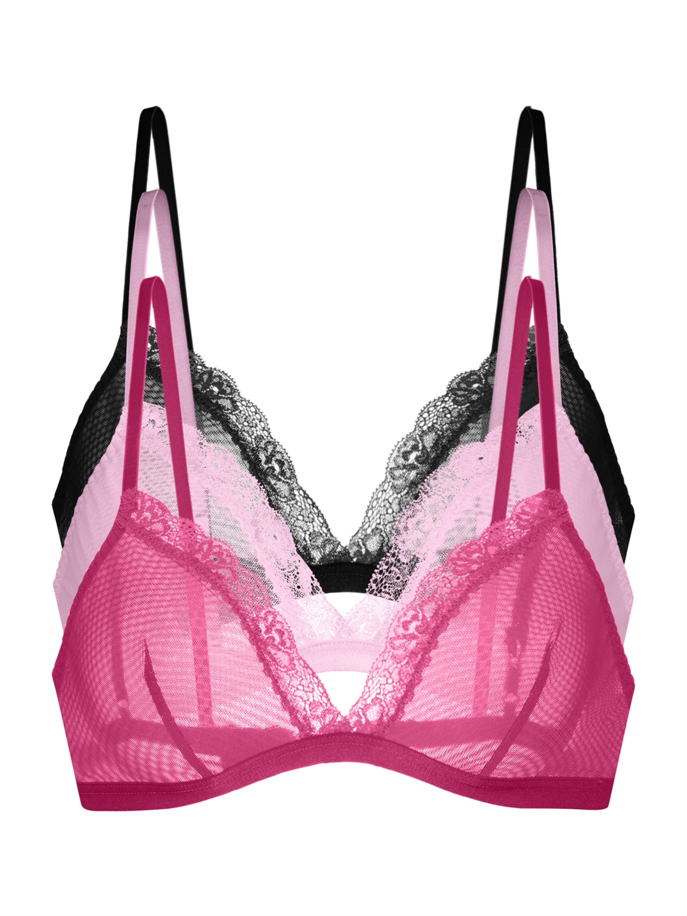 Dorina Kolmnurk Rinnahoidja 'MISHA', värv roosa: eest vaates