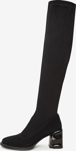 CESARE GASPARI Over the Knee Boots in Black: front