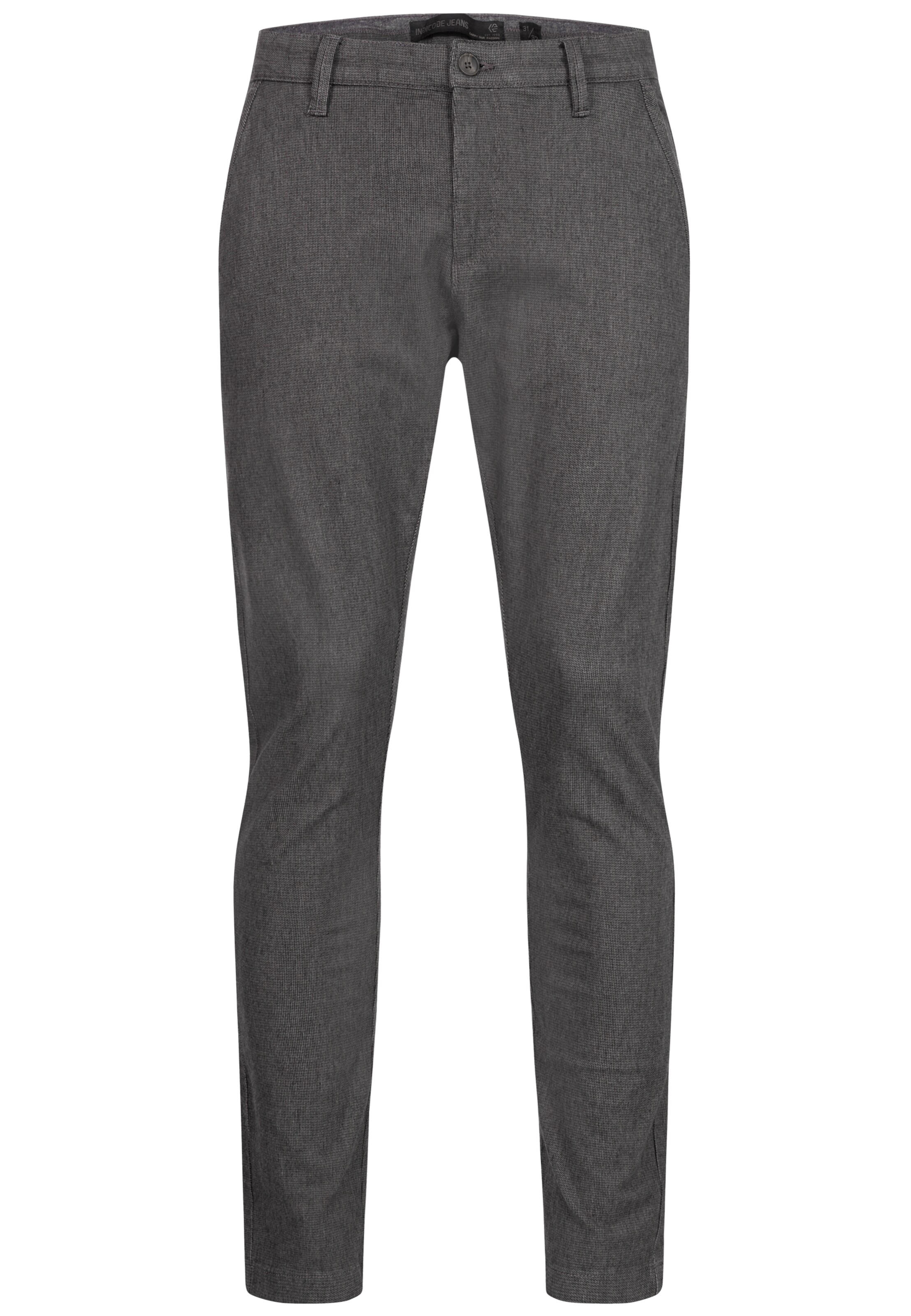 INDICODE JEANS Chino trousers 'Asher' in Grey: front