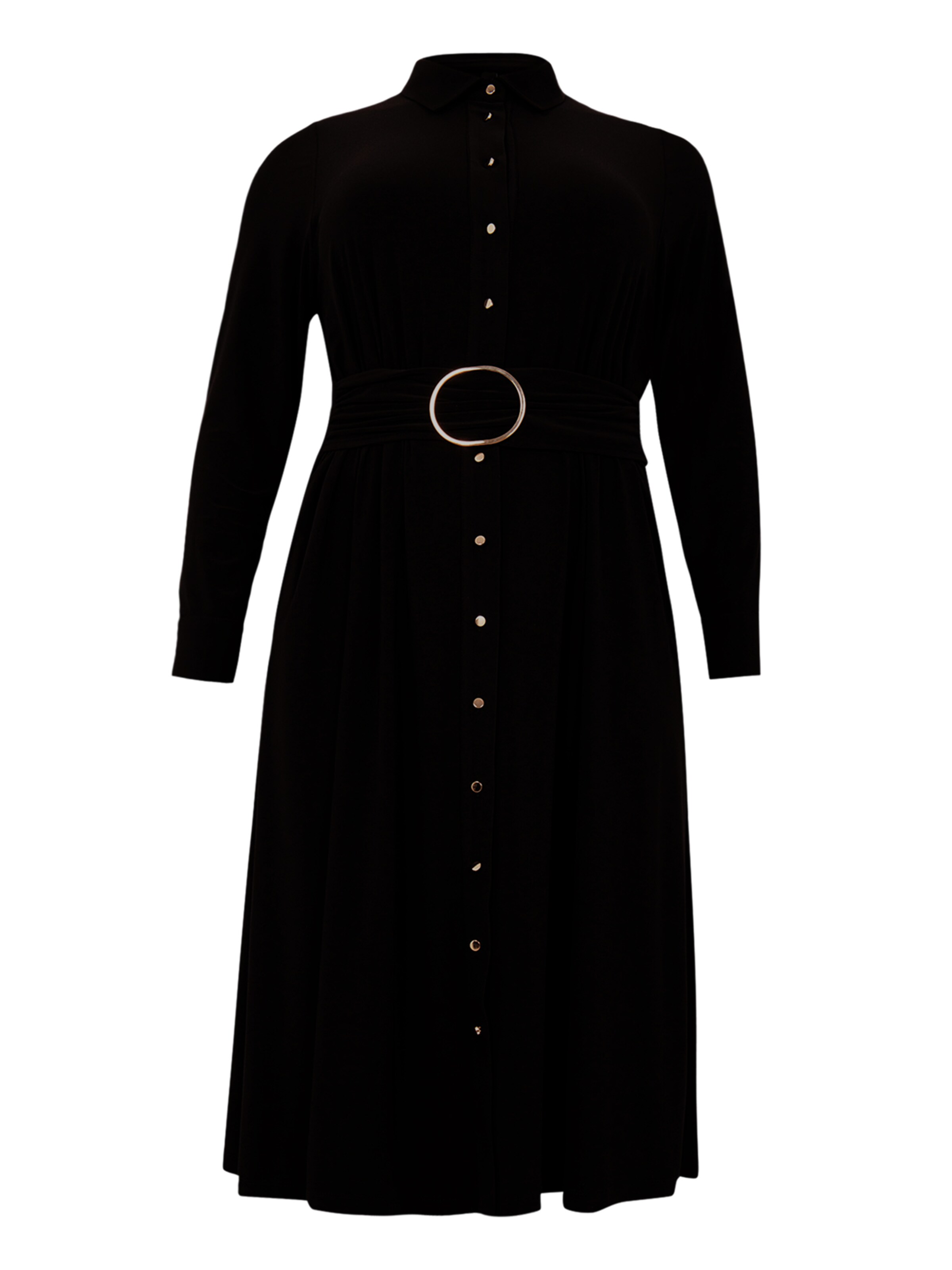 YOEK Shirt dress in Black: front