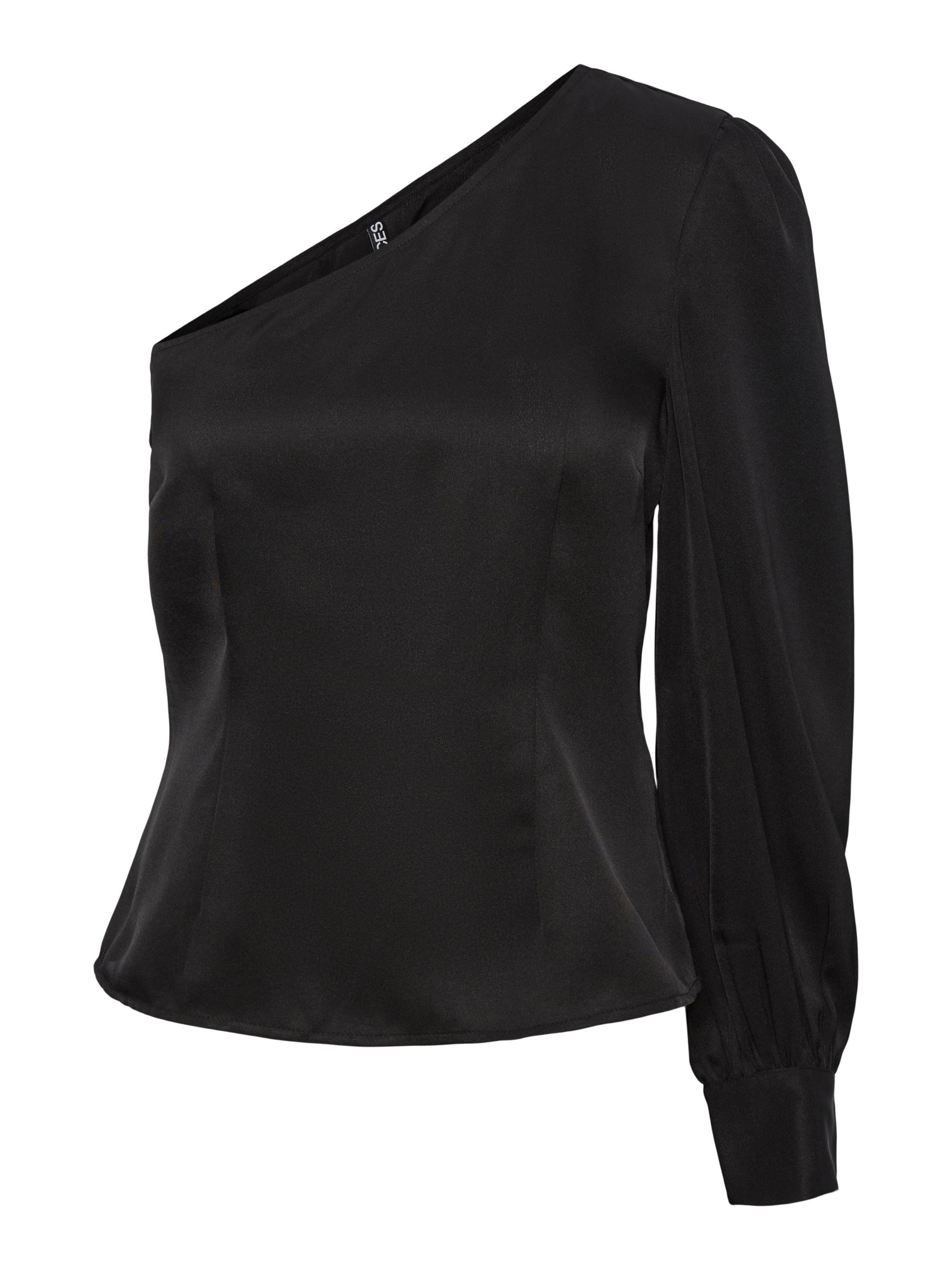 PIECES Bluse 'Solvita' i sort: forside