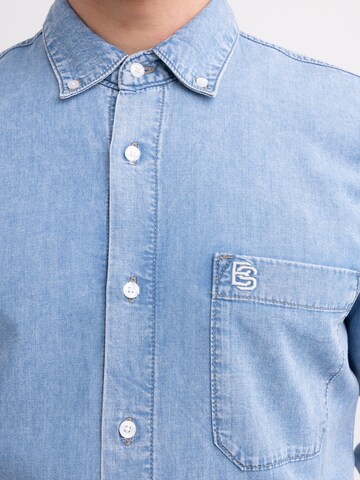 BIG STAR Regular fit Button Up Shirt 'Jason' in Blue