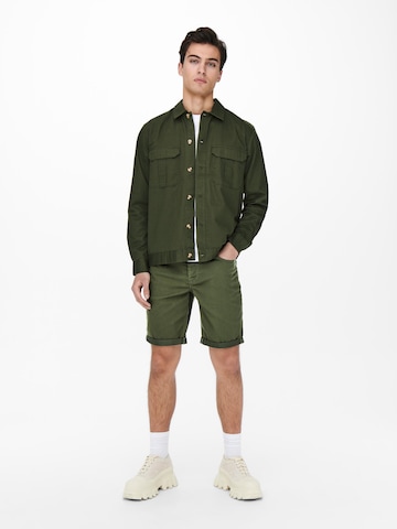 Only & Sons Regular Trousers 'Ply' in Green: front