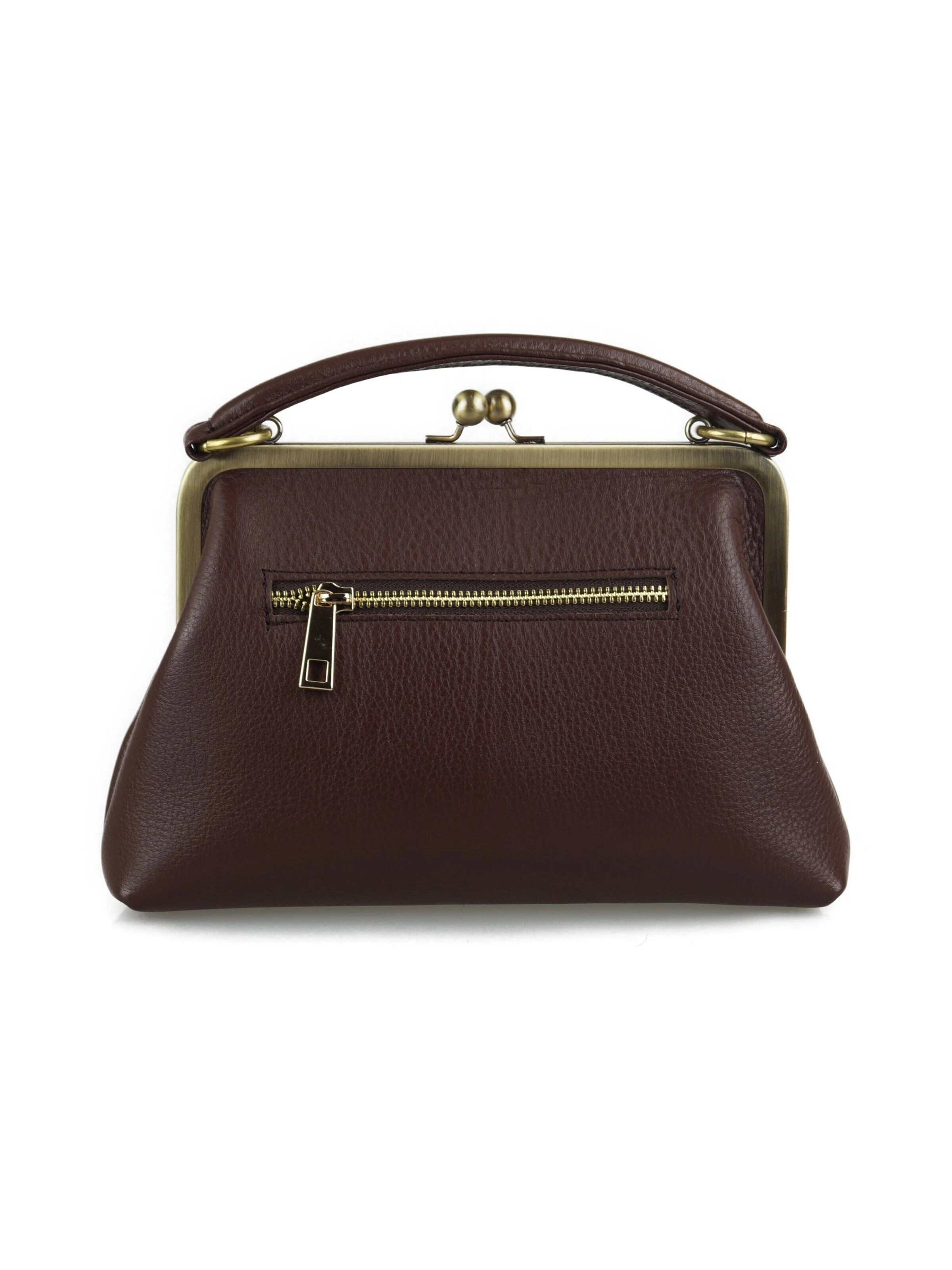 Taschenkinder Handbag 'Kleine Olive – Leder Handtasche & Umhängetasche' in Brown