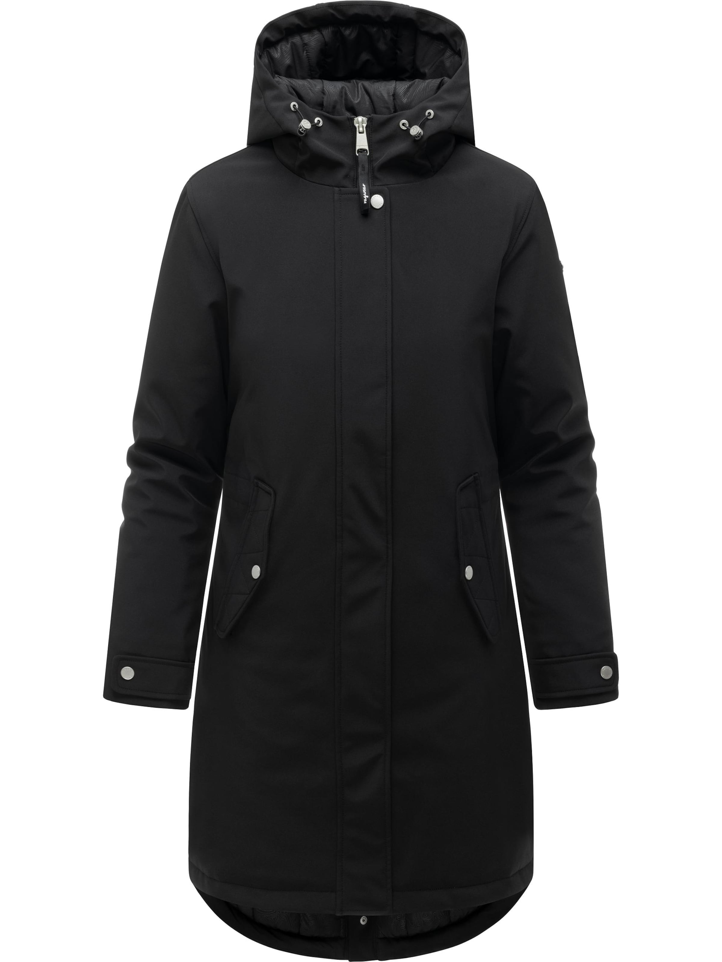 Ragwear Raincoat ' Itiga ' in Black: front