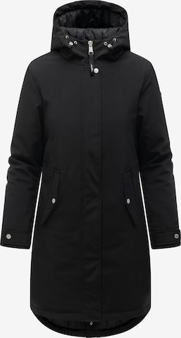 Ragwear Raincoat ' Itiga ' in Black: front