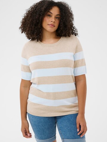Pull-over 'KCLizzy' KAFFE CURVE en beige : devant