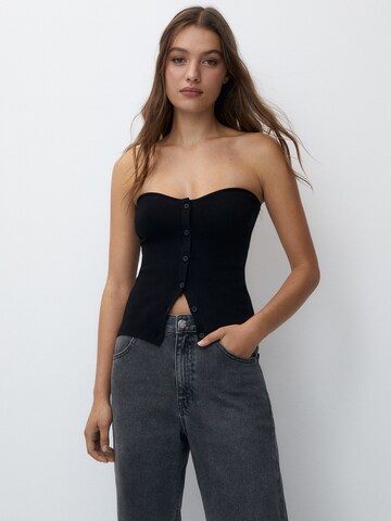 Pull&Bear Top in Schwarz: predná strana