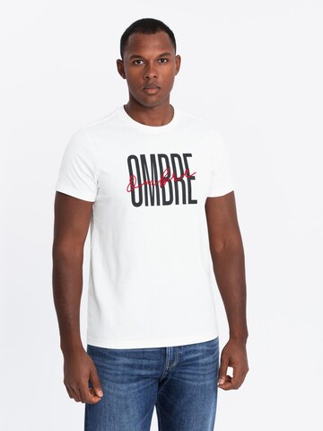 Ombre Shirt in Weiß: Vorderseite