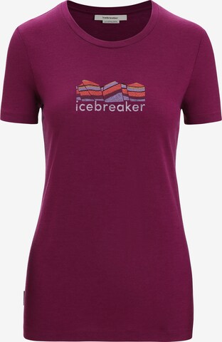 ICEBREAKER Функциональная футболка 'Tech Lite II Mountain Geology' в Лиловый: спереди