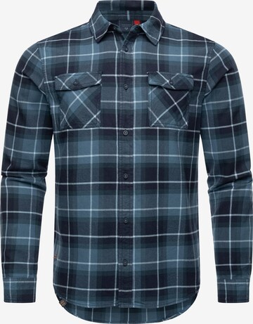 Ragwear Regular fit Button Up Shirt 'Checki' in Blue: front