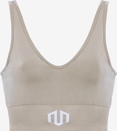 MOROTAI Sport bh 'Naikan' in de kleur Taupe / Wit, Productweergave