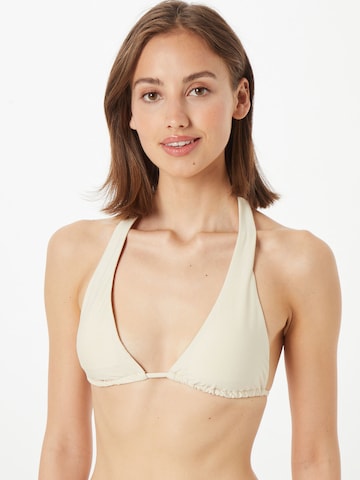 ETAM Triangle Bikini Top in Beige: front