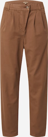 Pantaloni con pieghe di ESPRIT in marrone: frontale