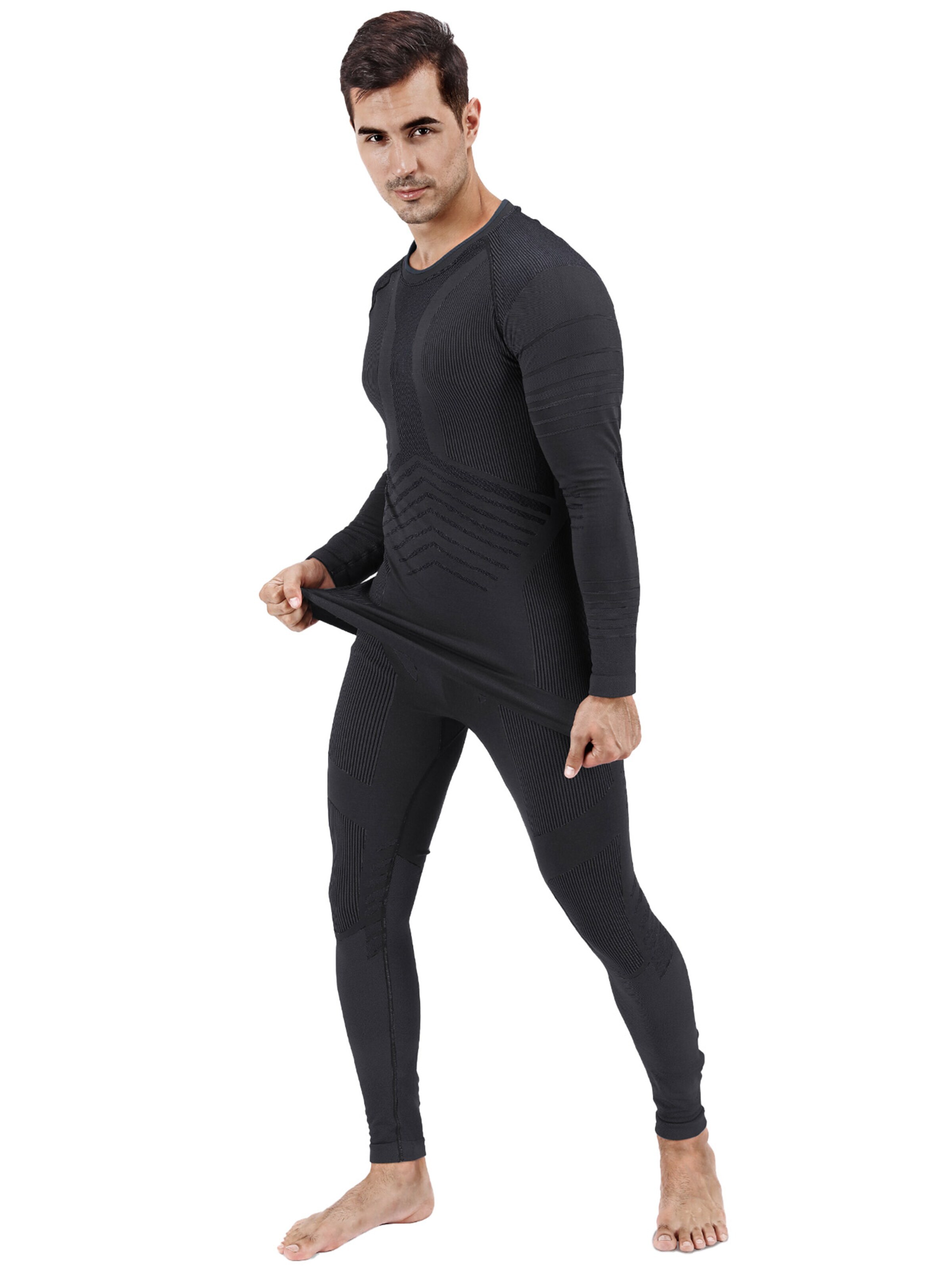 MEETWEE Basislaag 'Seamless Thermal Underwear' in Zwart