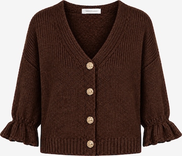 SASSYCLASSY Oversizestrickjacke in Braun: Vorderseite
