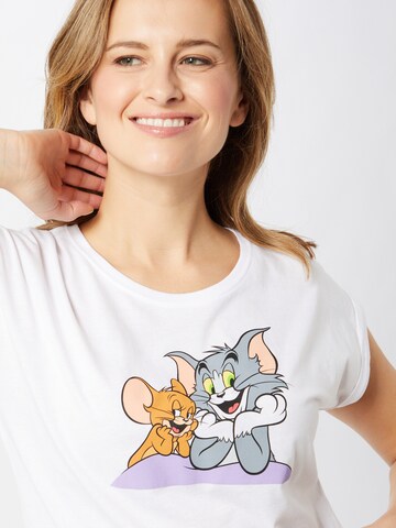 Merchcode Tričko 'Tom & Jerry' – bílá