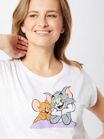 Merchcode T-Shirt 'Tom & Jerry' in Weiß