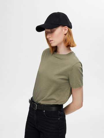 SELECTED T-Shirt 'SLFMYESSENTIAL' in Grün