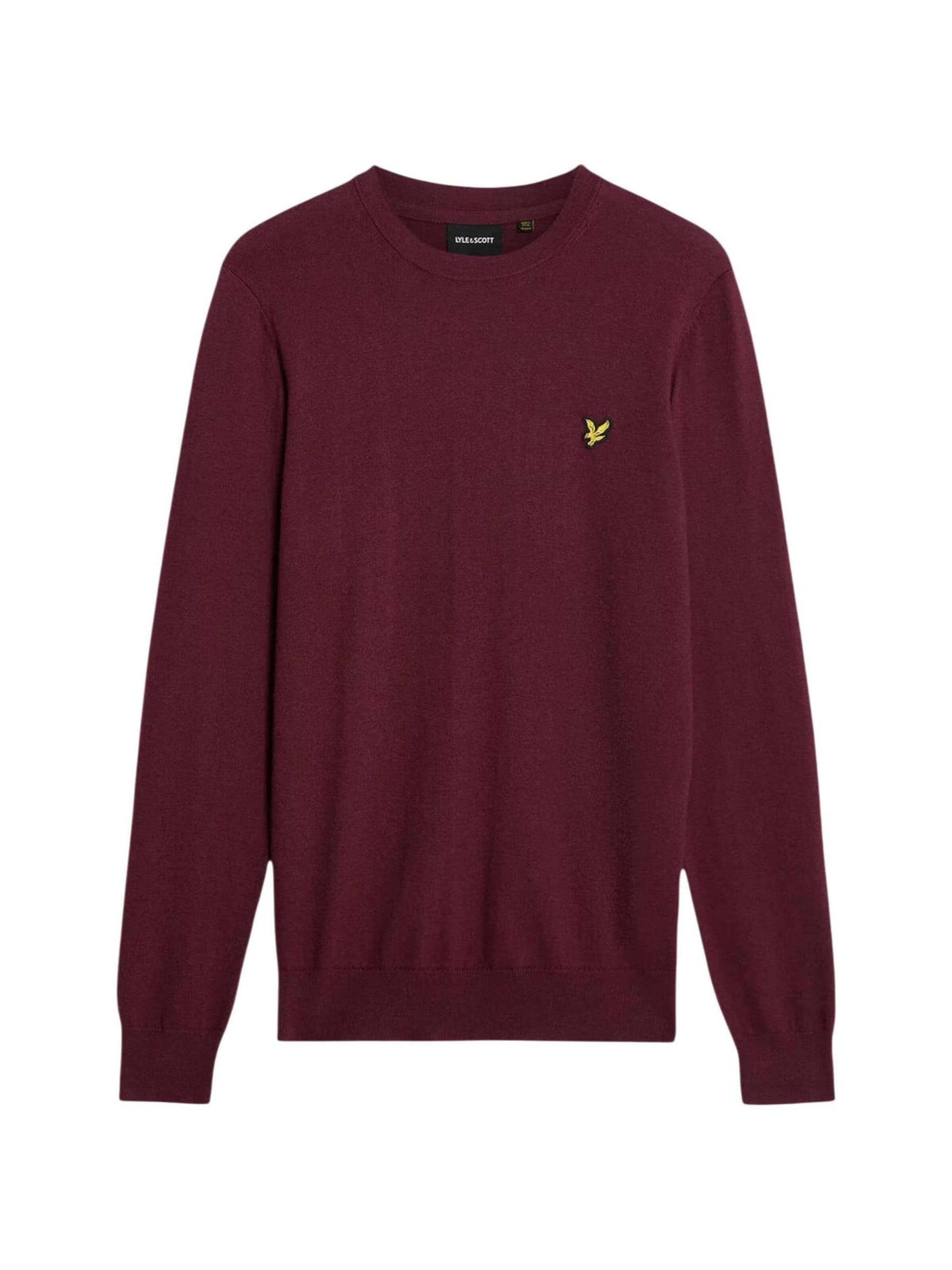Lyle & Scott Trui 'Cotton Merino Crew Neck Jumper 263MLSKN2110VC' in Rood