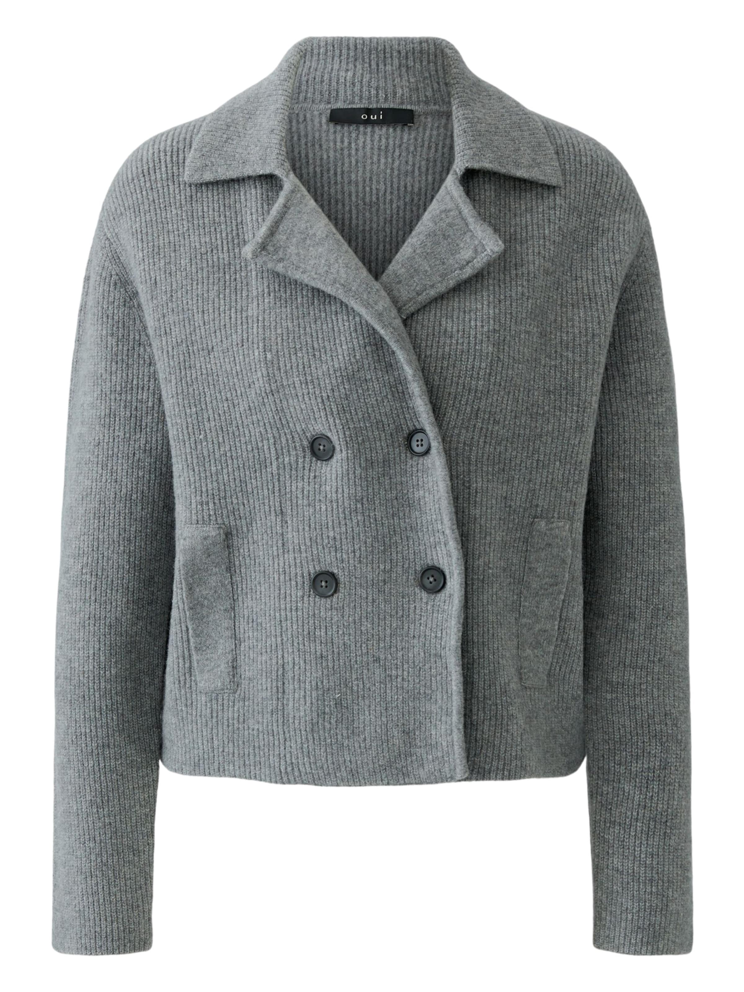 OUI Strickjacke in Grau: Vorderseite