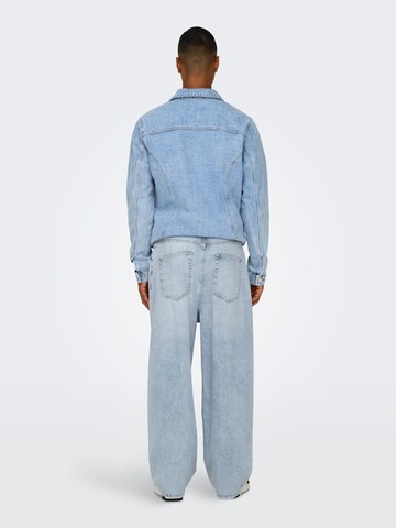Only & Sons - Pierna ancha Pantalón vaquero plisado 'ONSCARL' en azul