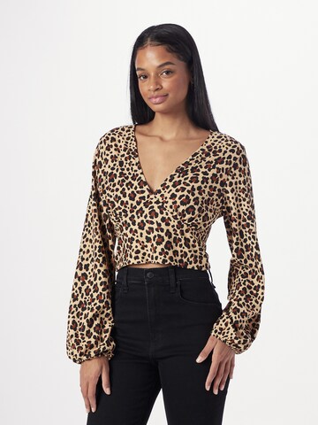 Monki Blouse in Beige: voorkant