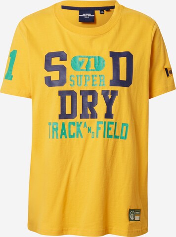 T-shirt 'Collegiate Athletic Union' Superdry en jaune : devant