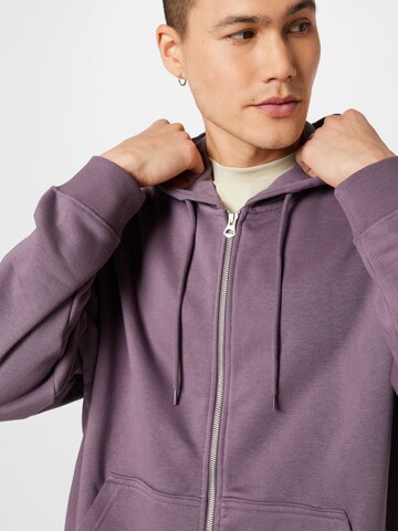 WEEKDAY Zip-Up Hoodie in Purple