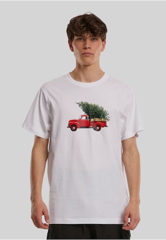 Mister Tee - Camiseta 'Christmas Tree Pickup' en blanco: frente